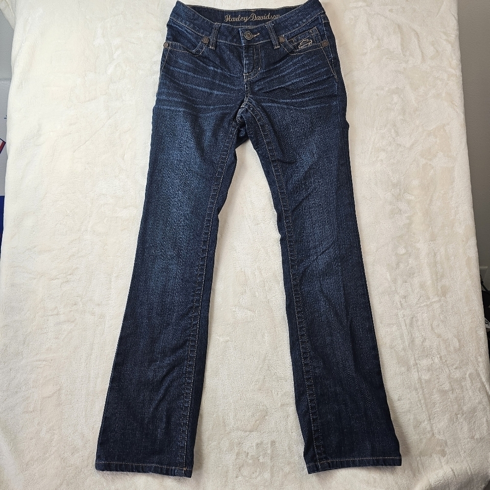 Harley-Davidson Bootcut Jeans Women’s 2 Dark Wash Denim Motorcycle Rider Biker